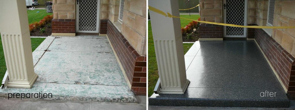 Preparation tiles removed after granite Multiflake