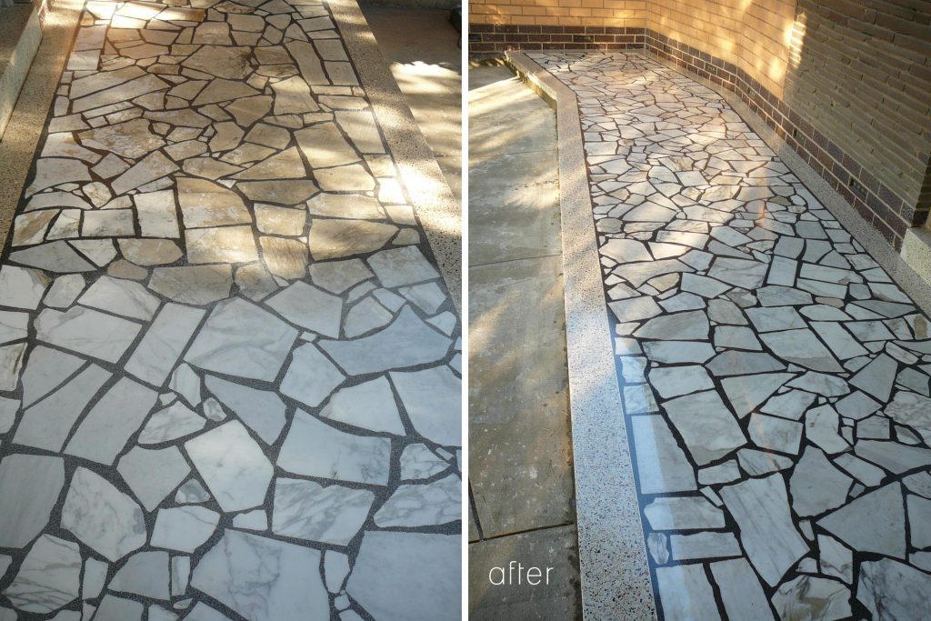 Terrazzo  verandah resurfacing - Before & After