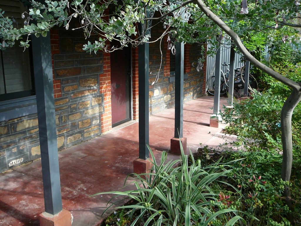Pitted, uneven front verandah