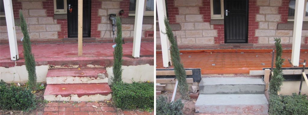 New formwork for badly damaged verandah