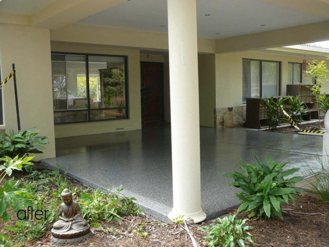 Slate patio resurfaced