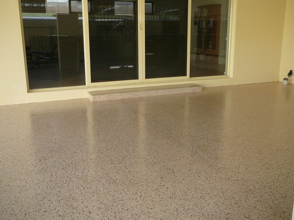 Patio resurfacing, Cream Multiflake