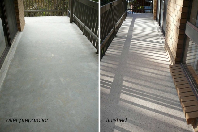 Concrete Resurfacing, balcony, Multiflake