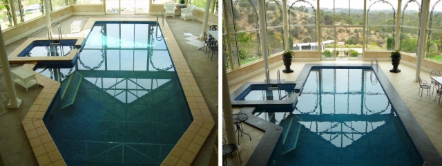 Pool coping resurfaced - Multiflake