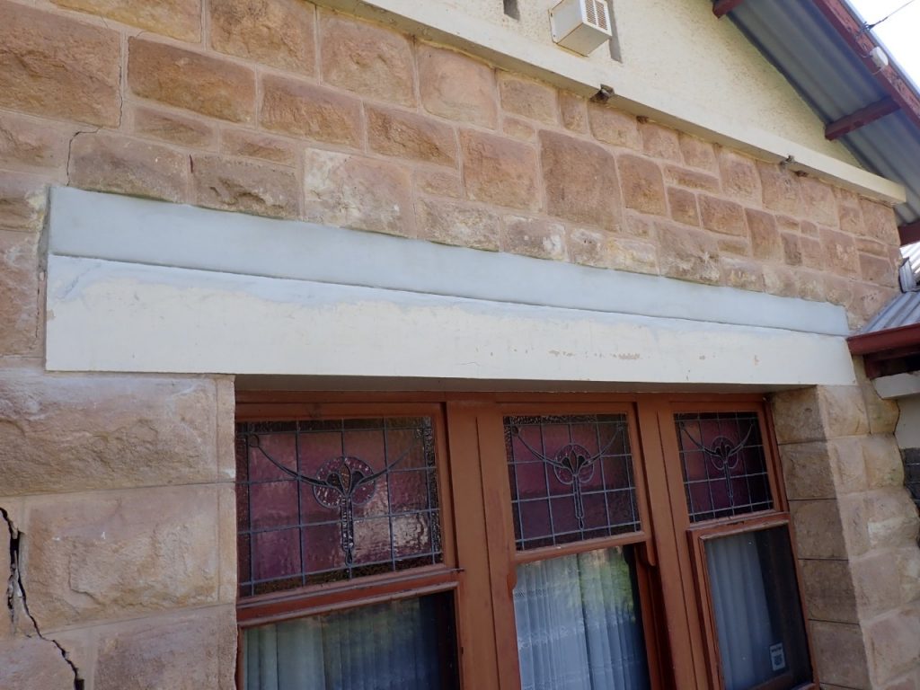 Concrete repairs: canopy removed and hole patched