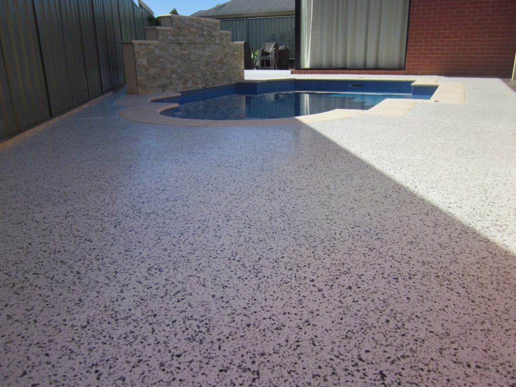Concrete resurfacing: Pool Surround - Multiflake
