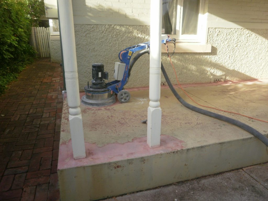Concrete resurfacing, concrete grinding, removal of old paint