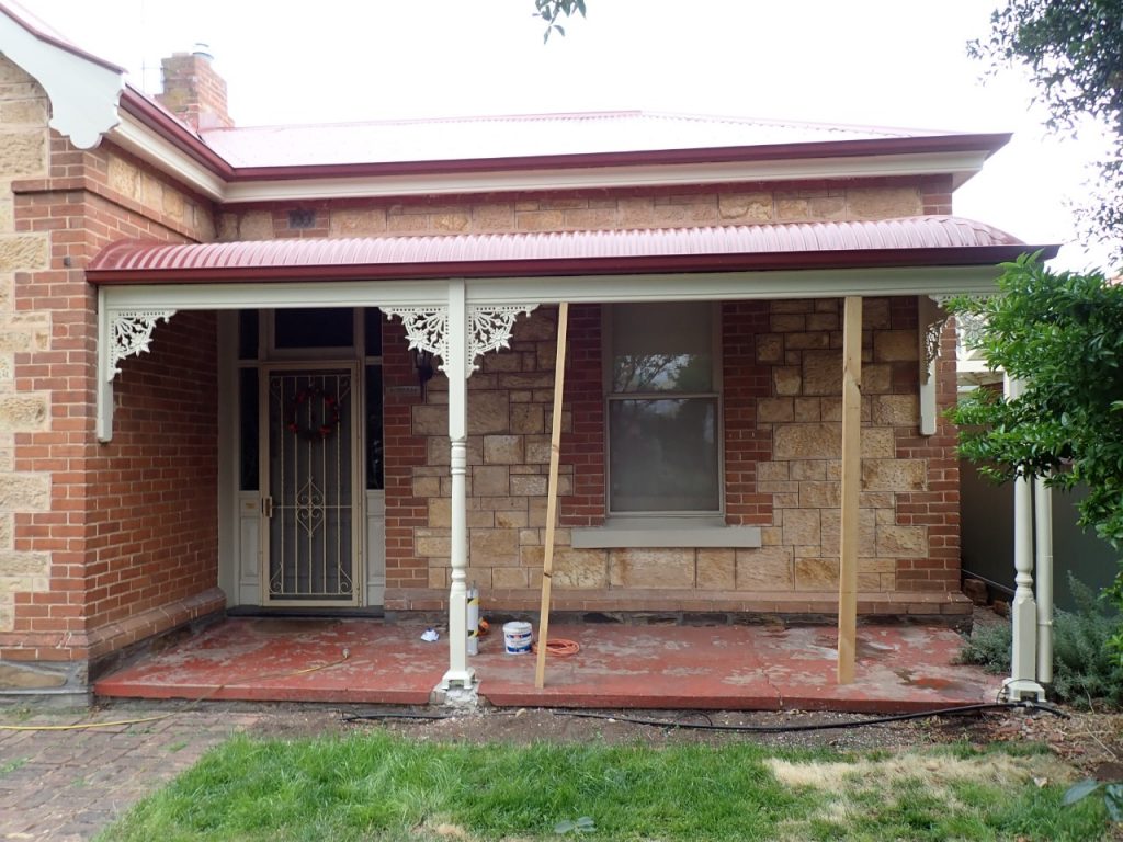 Concrete resurfacing, deteriorated verandah