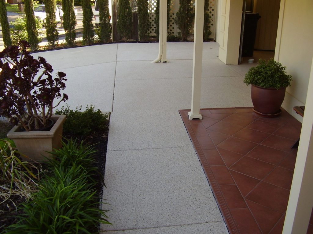 Concrete resurfacing, driveway and paths, multiflake