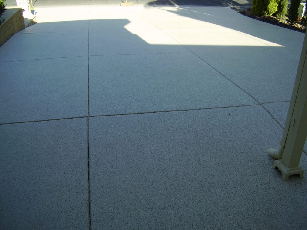 Concrete resurfacing, driveway, light multiflake