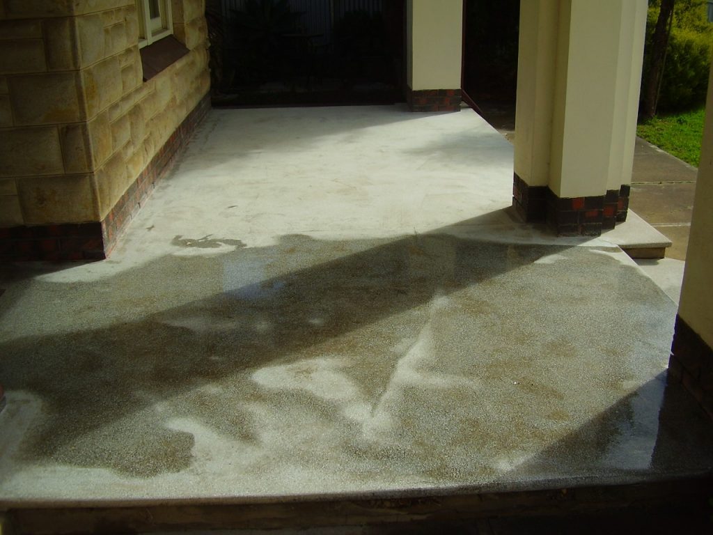 Concrete resurfacing, front verandah, concrete preparation