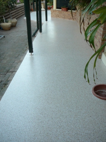Concrete resurfacing, Multiflake finish back verandah