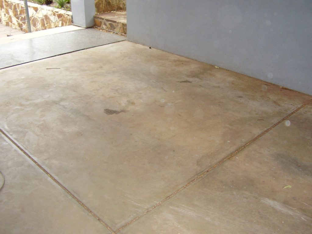 Concrete resurfacing, old carport before