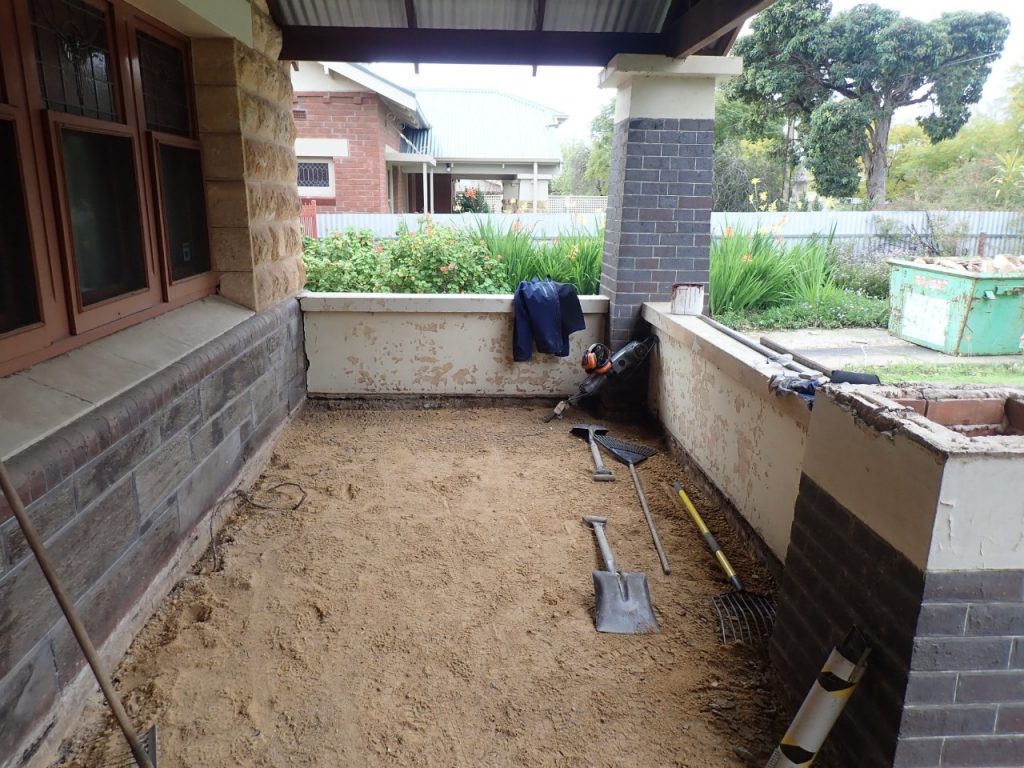 Concrete resurfacing, old verandah removed