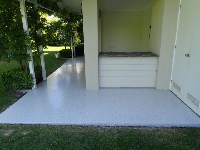 Concrete resurfacing outdoor room after
