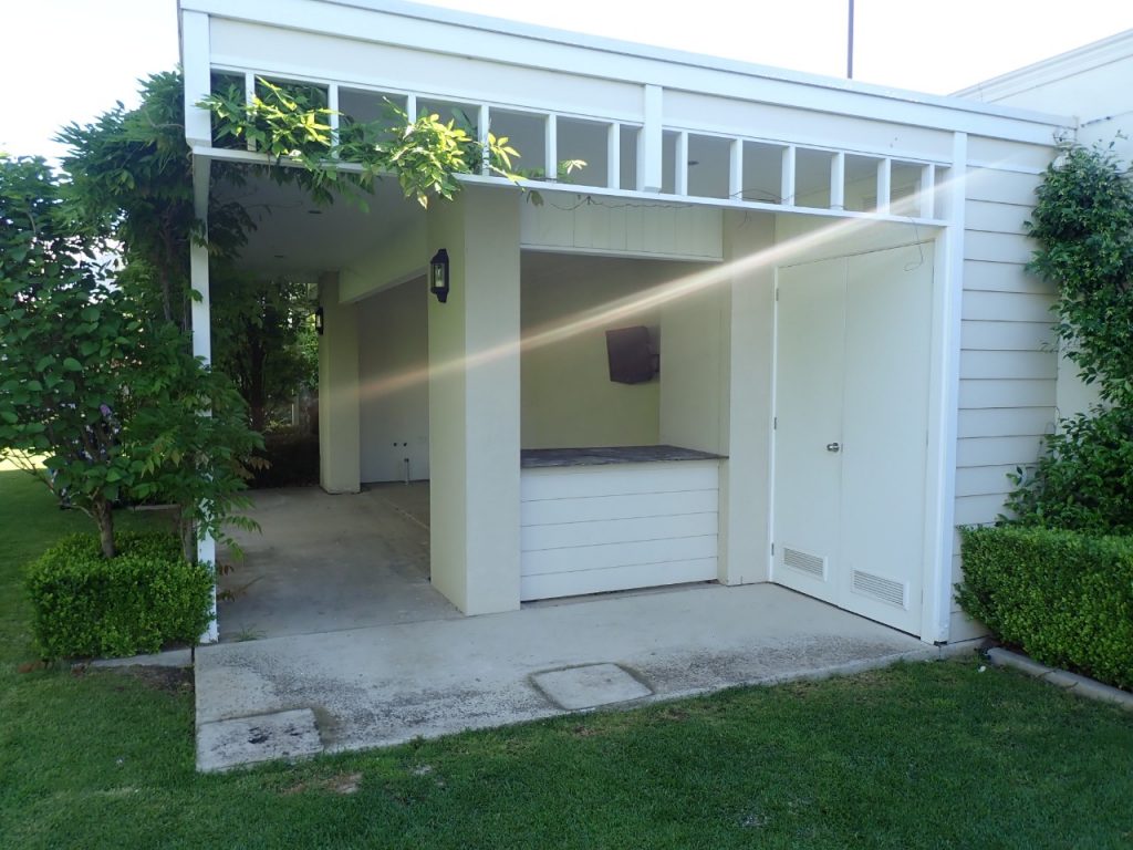 Concrete resurfacing, outdoor room before