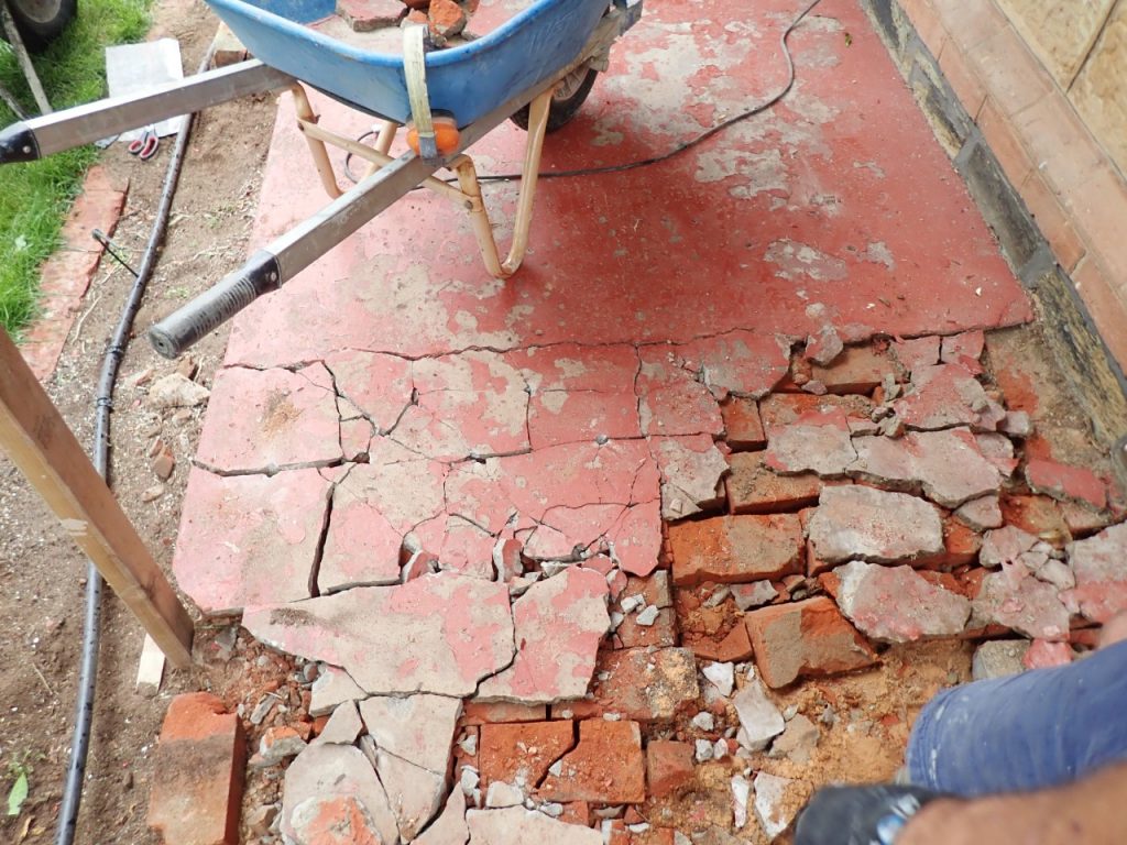 Concrete resurfacing, removal of old concrete verandah