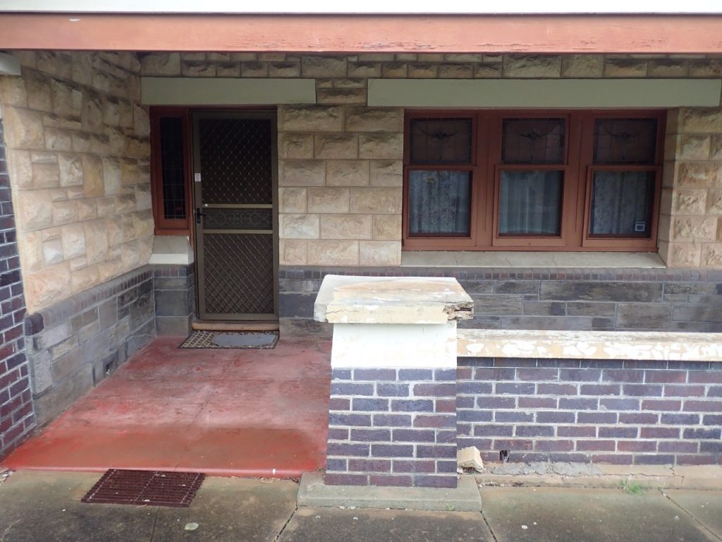 Concrete resurfacing, verandah before