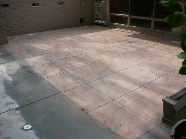 Concrete resurfacing, worn concrete