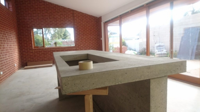 New concrete benchtop