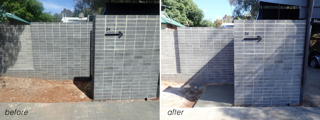 New concrete, front entrance path