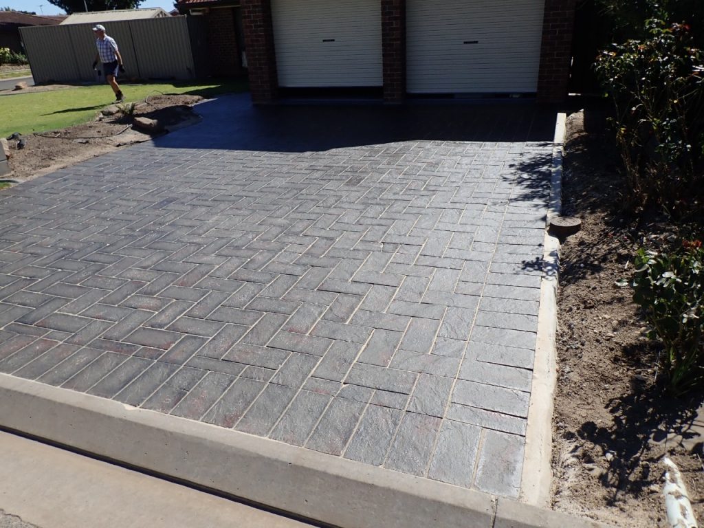 Resurfacing pavers, paved driveway after