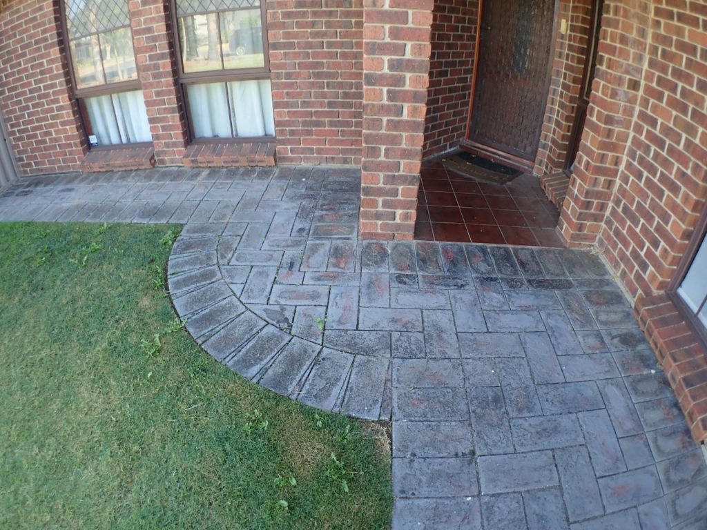 Resurfacing pavers, paved path before