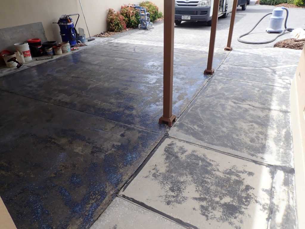 concrete resurfacing, carport before