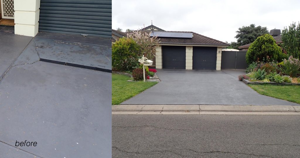 concrete resurfacing, cracked and flaking paint