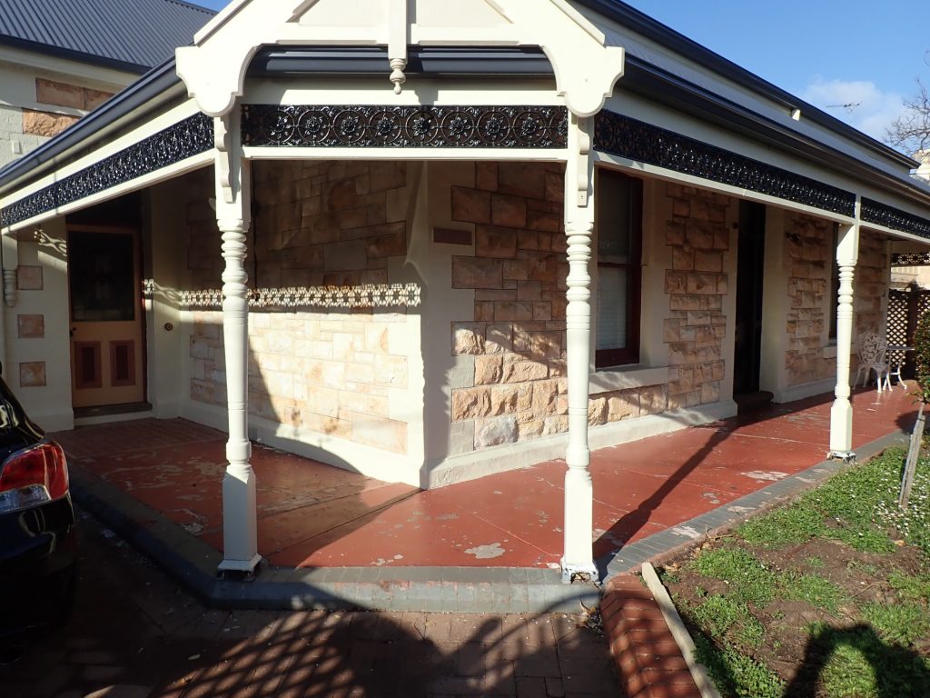 Concrete resurfacing, old damaged verandah