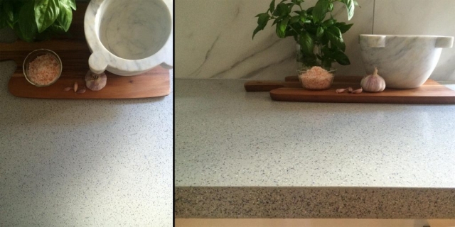 Kitchen benchtop new micro flake: Detail