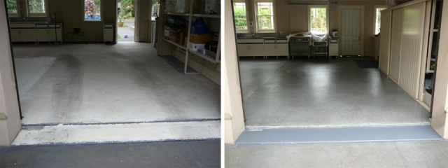 Garage floor resurfacing, with Multiflake