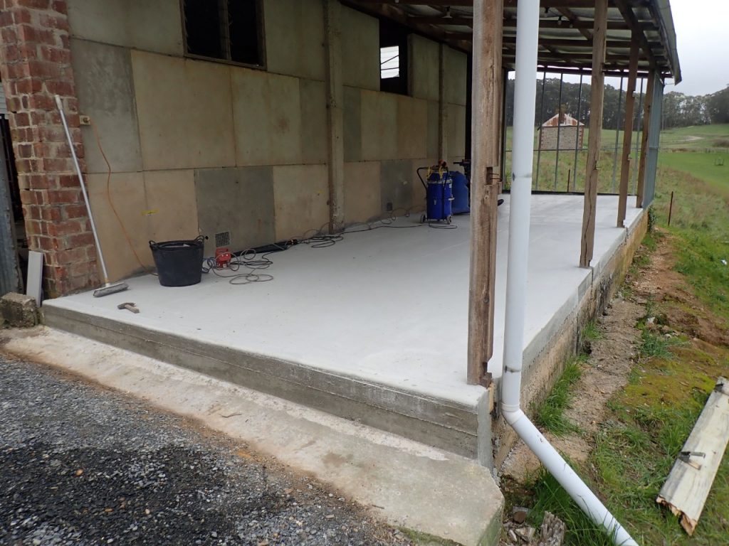 Barn to office conversion: levelled floor