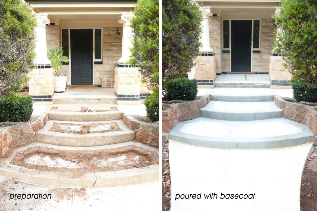 Concrete repair of steps