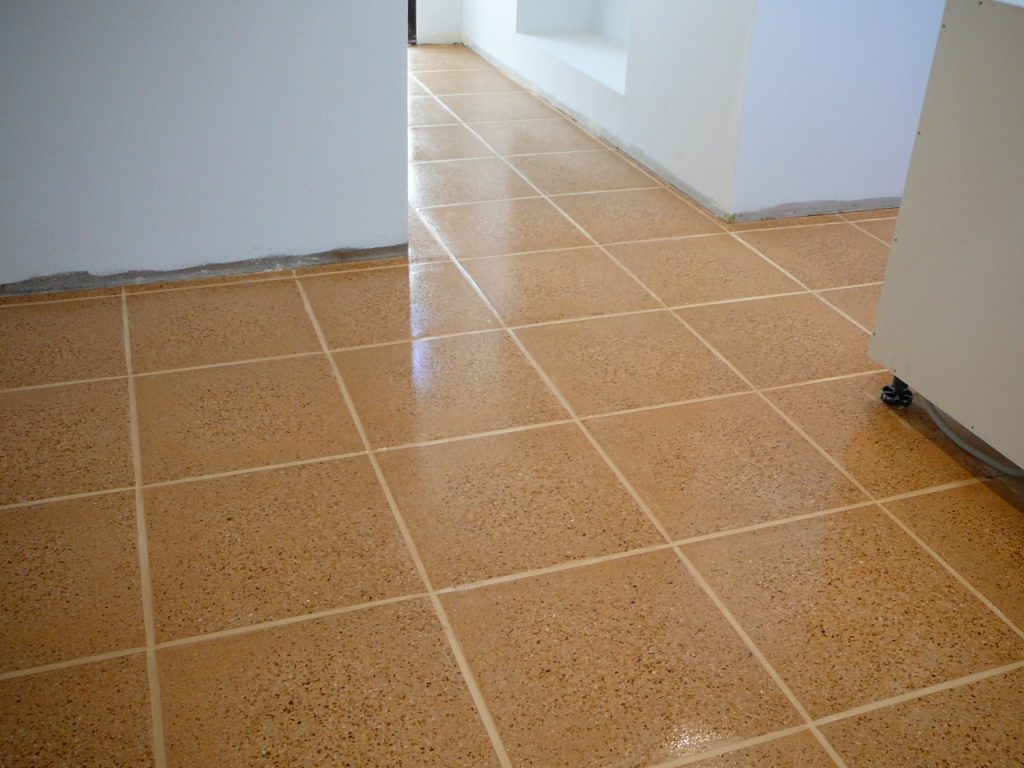 Polished concrete tiles