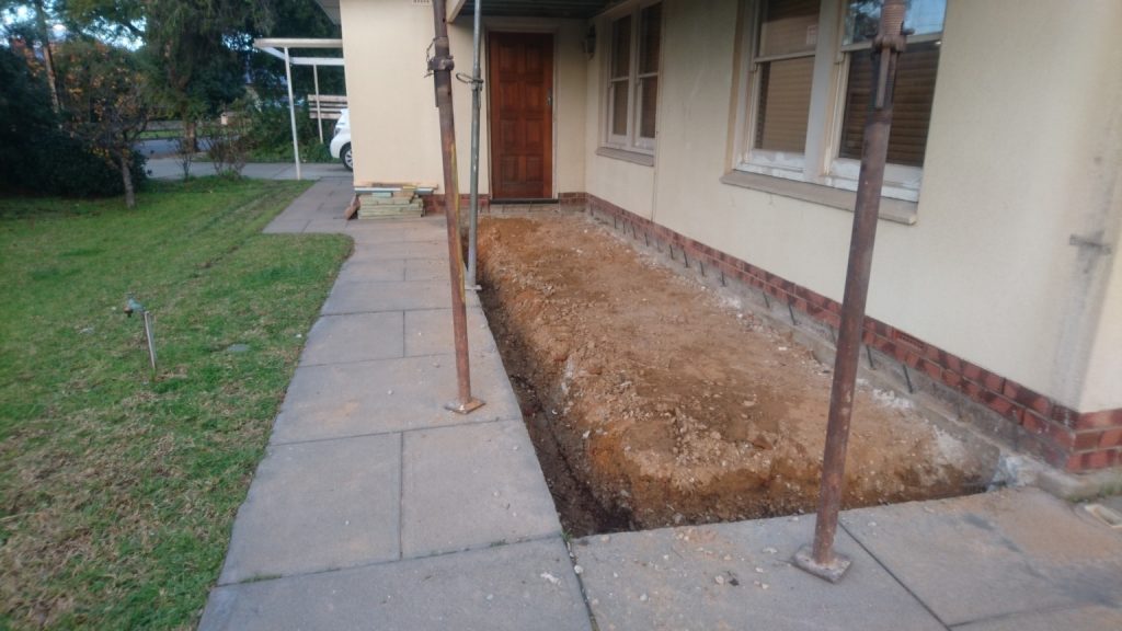 Removal of concrete verandah