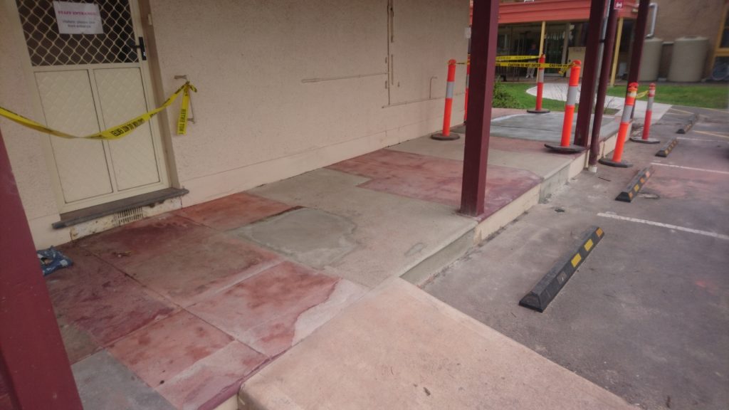 Concrete resurfacing, new concrete patch with old