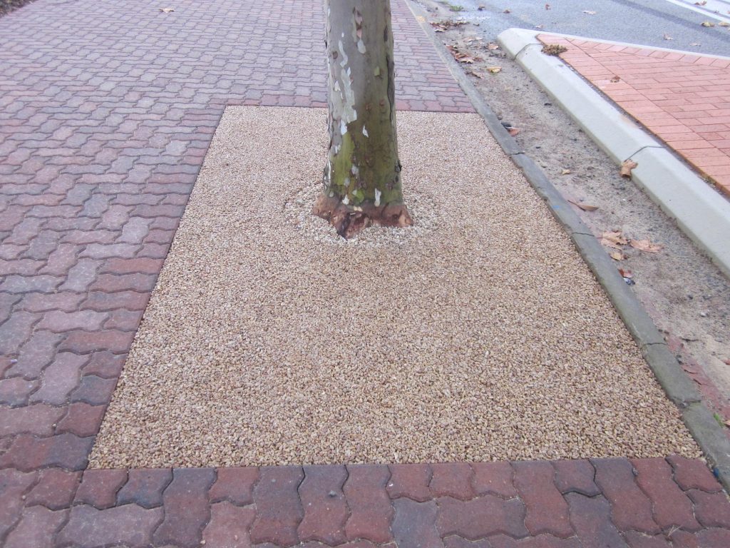 Epoxy gravel at tree base