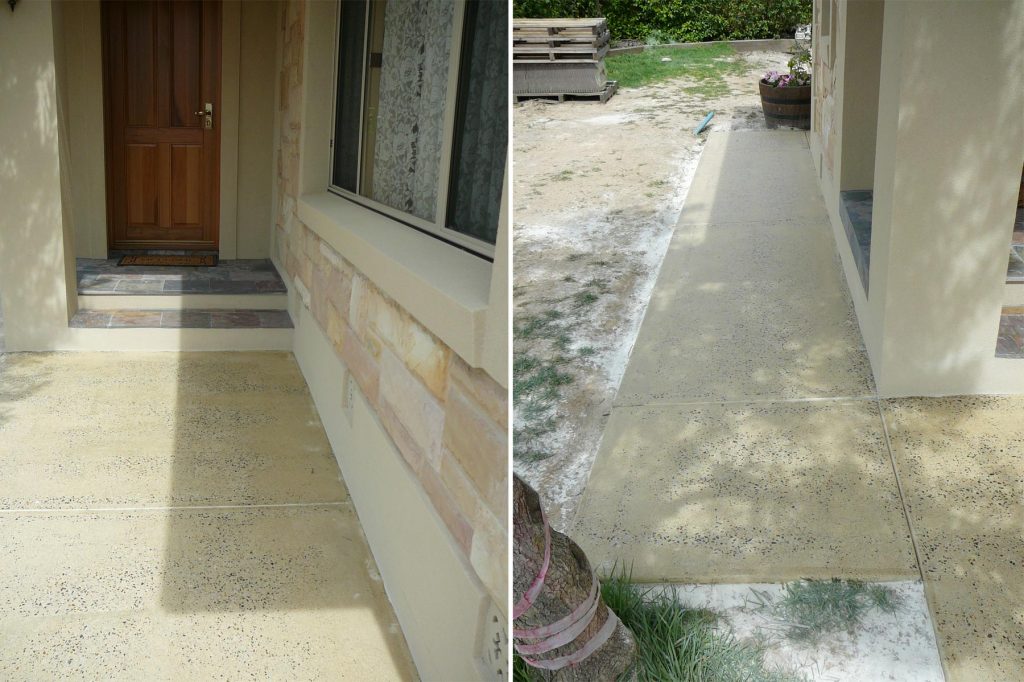 Concrete pathway: exposed aggregate - after