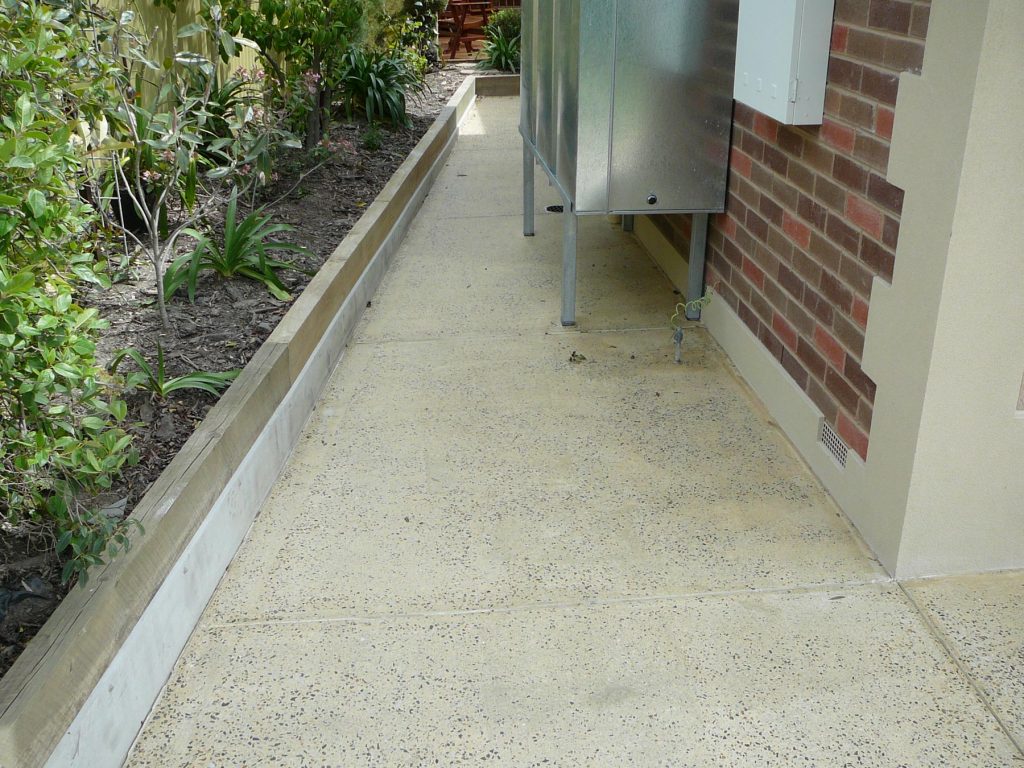 Concrete pathway: exposed aggregate - after