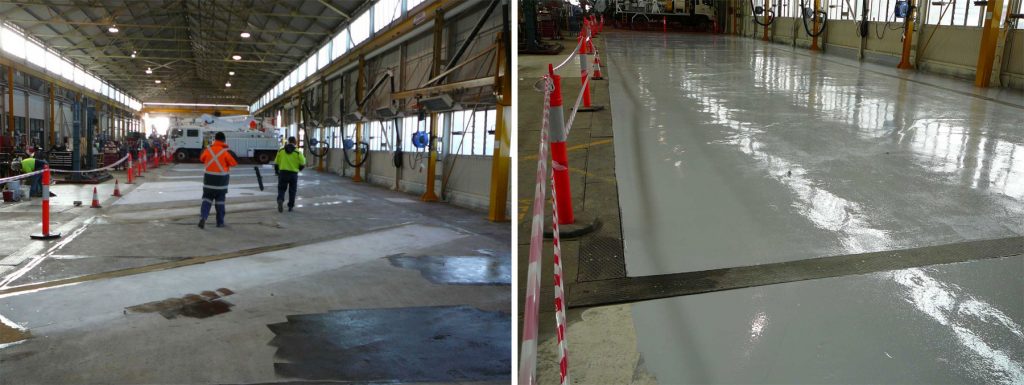 Factory floor: Epoxy paint coating