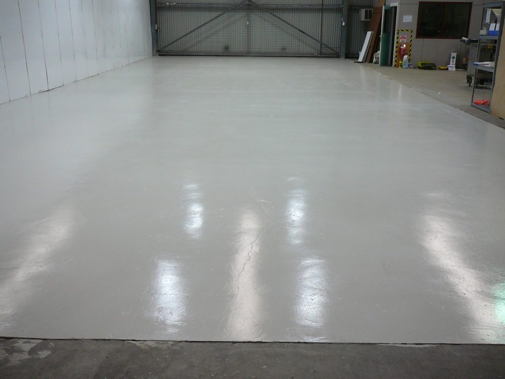 Industrial concrete floor resurfacing, hard wearing epoxy coating