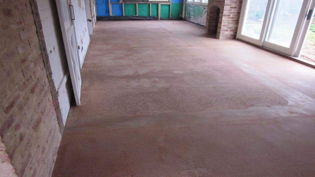 Existing concrete resurfacing: red tint