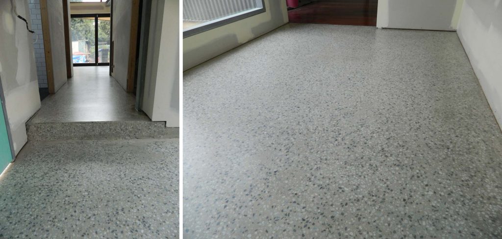 Concrete polishing: floor and steps - after