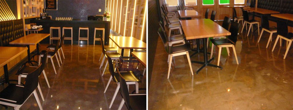 Polished concrete: Restaurant floor